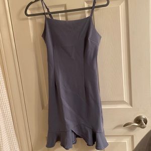 Blue mini dress with ruffle